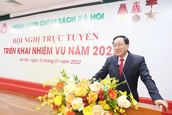 Tổng Giám đốc Ngân hàng CSXH Dương Quyết Thắng phát biểu chỉ đạo tại Hội nghị