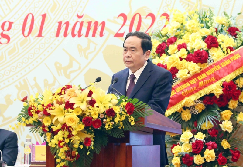 Ủy viên Bộ Chính trị, Phó Chủ tịch Thường trực Quốc hội Trần Thanh Mẫn phát biểu tại Đại hội