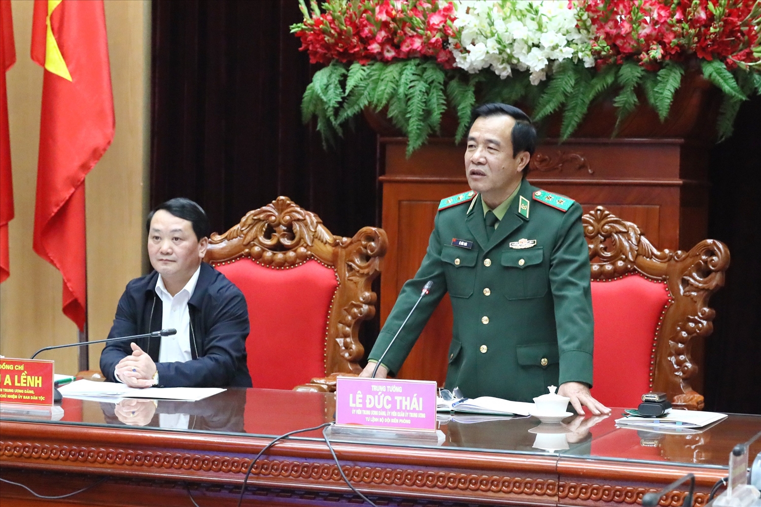 Trung tướng Lê Đức Thái, Tư Lệnh BĐBP phát biểu tại Hội nghị