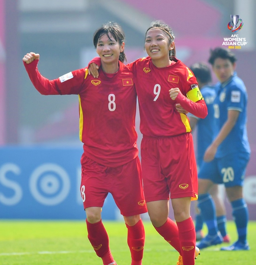 Chiến thắng trước tuyển nữ Thái Lan giúp tuyển nữ Việt Nam tiến gần hơn tới tấm vé dự World Cup 2023. Ảnh: AFC