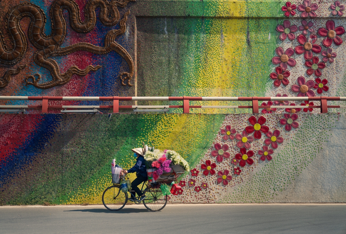 Tác phẩm "Xe đạp và hoa"- Nguyễn Phúc Thành 