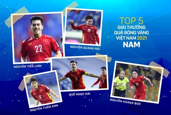 Top 5 QBV nam Việt Nam 2021. Ảnh: BTC