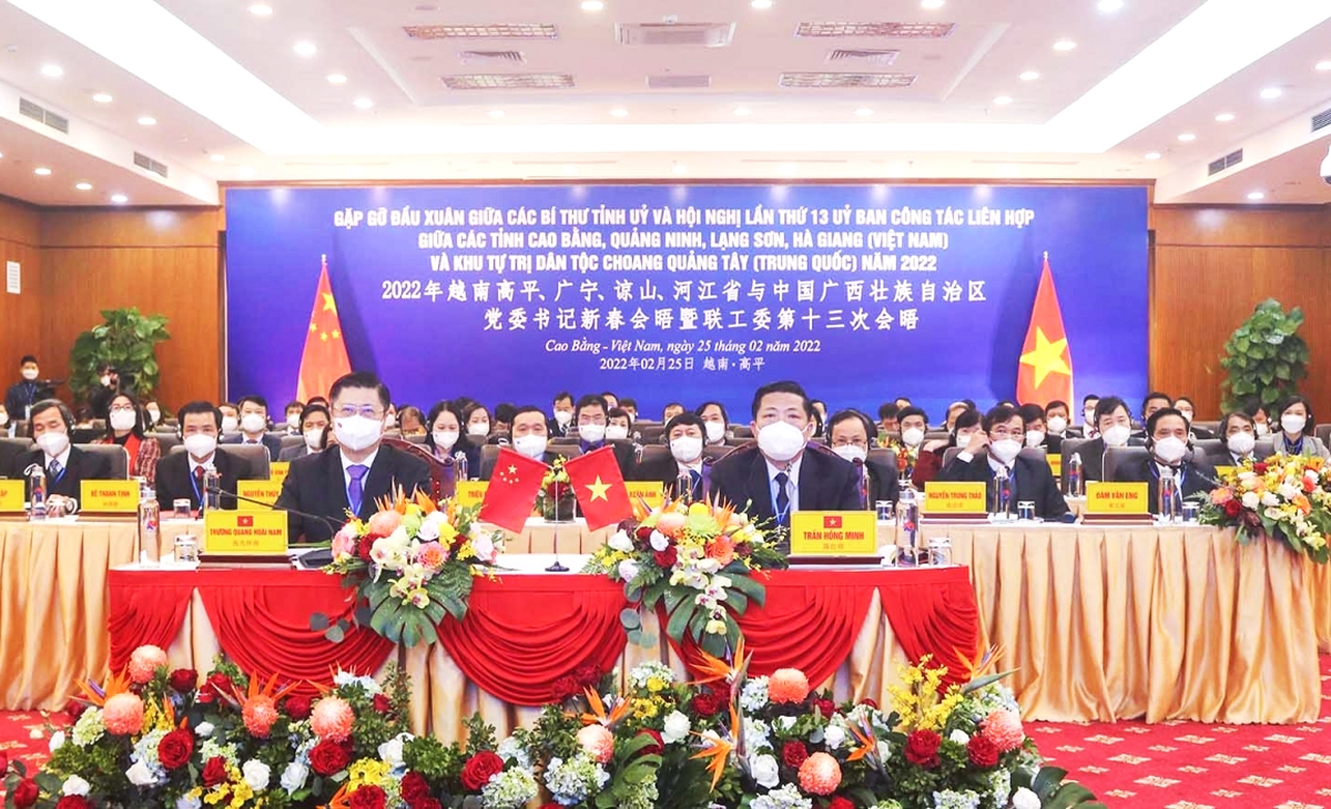 Các đại biểu dự Hội nghị tại đầu cầu tỉnh Cao Bằng