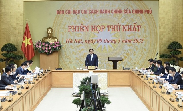Thủ tướng Phạm Minh Chính: Cải cách hành chính còn bộc lộ nhiều hạn chế, yếu kém, thách thức, nên phải tiếp tục thúc đẩy công tác này để mang lại lợi ích cho người dân và doanh nghiệp. Ảnh VGP