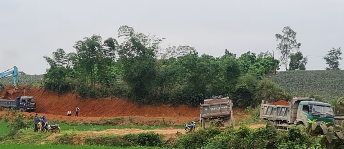Địa điểm khai thác đất tại thôn 11 xã Quảng Phú, huyện Thọ Xuân 