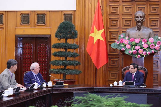 Thủ tướng khẳng định Chính phủ Việt Nam rất coi trọng tăng cường đối thoại, trao đổi, tư vấn chính sách về kinh tế - phát triển với các trung tâm nghiên cứu hàng đầu của thế giới - Ảnh: VGP/Nhật Bắc