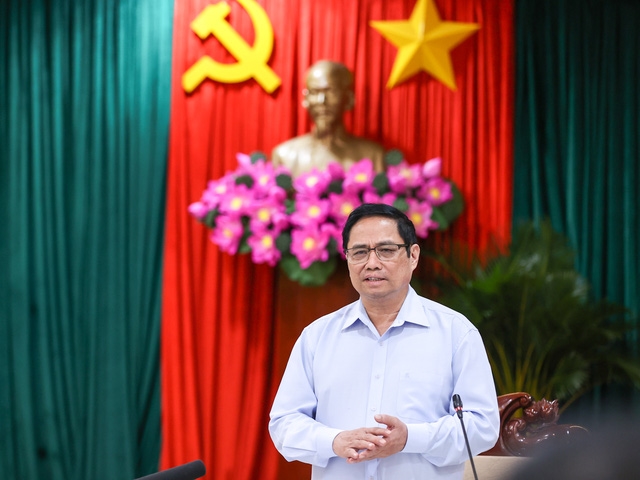 Thủ tướng đề nghị tỉnh Bình Phước phải làm công tác quy hoạch tốt, xác định đây là nhiệm vụ quan trọng của năm 2022. Ảnh: VGP/Nhật Bắc