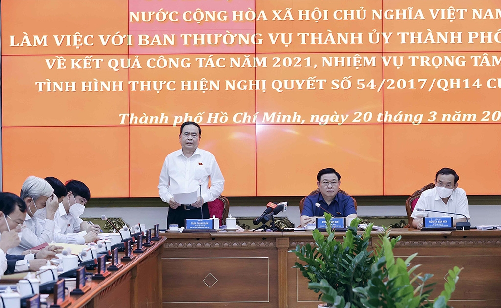 Phó Chủ tịch Thường trực Quốc hội Trần Thanh Mẫn phát biểu Ảnh: Doãn Tấn