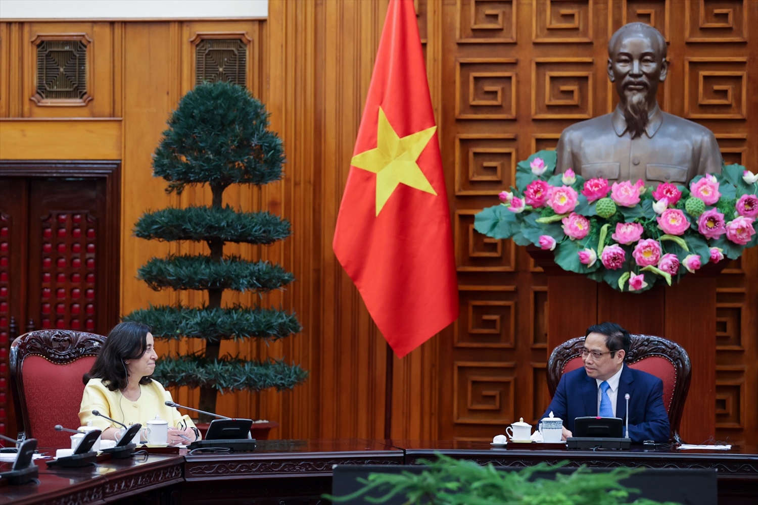 Thủ tướng Phạm Minh Chính khẳng định Chính phủ Việt Nam luôn coi WB là người bạn tốt, đối tác phát triển rất quan trọng - Ảnh: VGP/Nhật Bắc