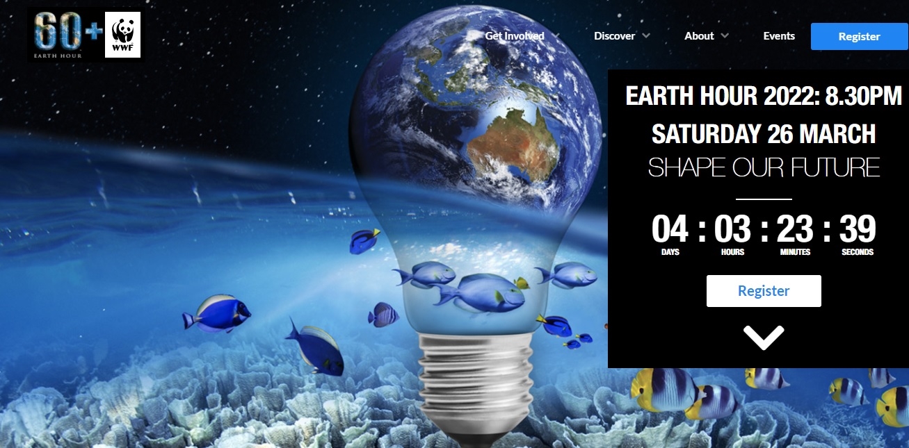 Giờ Trái đất đang được đếm lùi trên trang earthhour.org.au