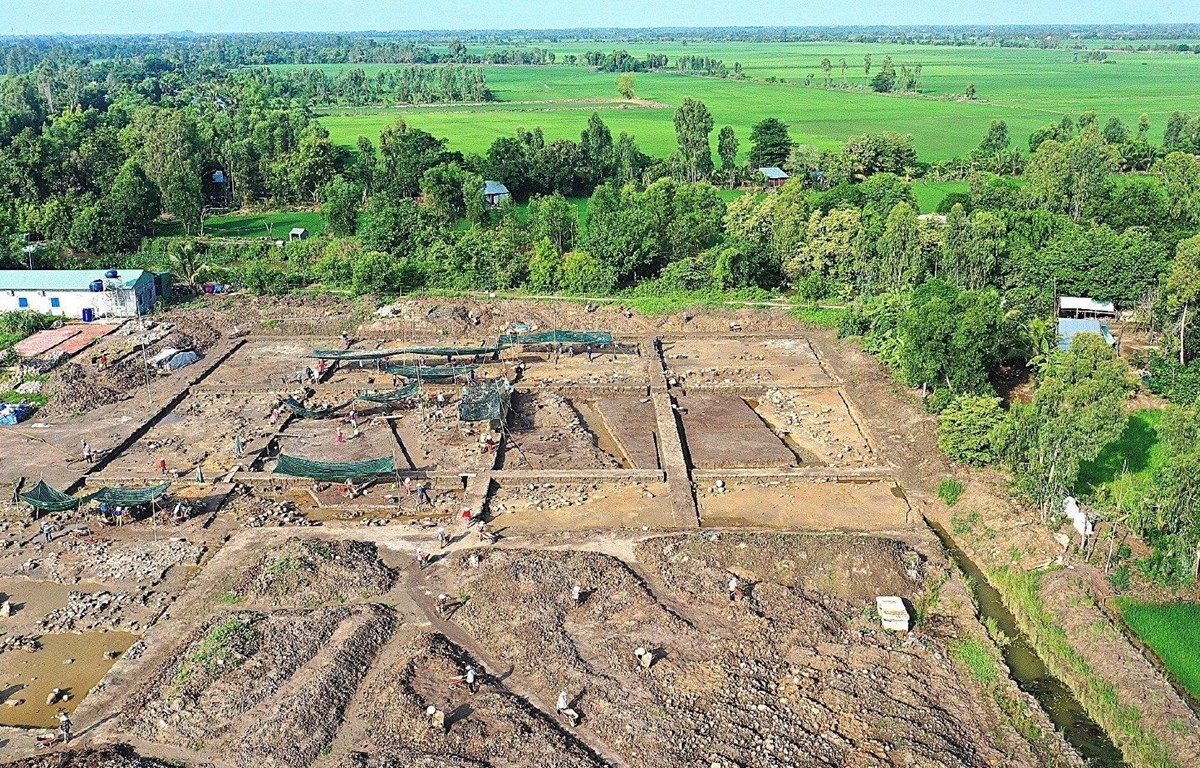Toàn cảnh khu di tích khảo cổ học Nền Chùa, tỉnh Kiên Giang. (Ảnh: Viện Nghiên cứu Kinh thành)
