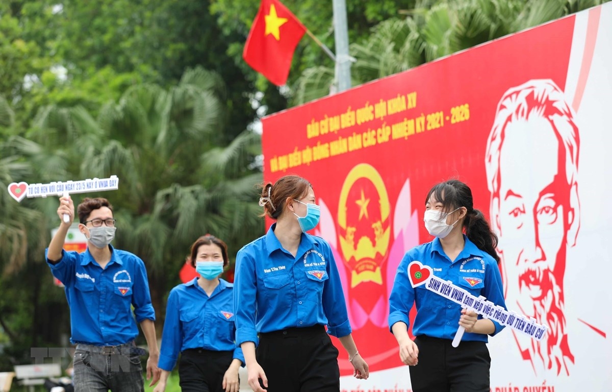 Thanh niên Việt Nam trong "Ngày hội toàn dân." (Ảnh: Thanh Tùng/TTXVN)
