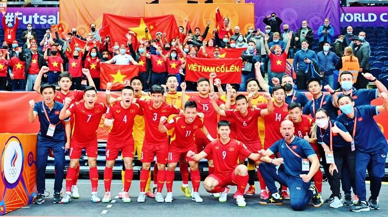 Đội tuyển futsal Việt Nam thi đấu khởi sắc ở đấu trường quốc tế. Ảnh: VFF