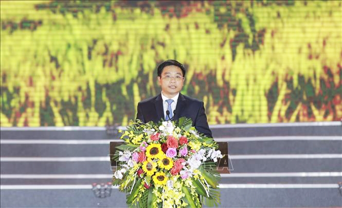 Bí thư Tỉnh ủy Điện Biên Nguyễn Văn Thắng phát biểu tại Lễ khai mạc