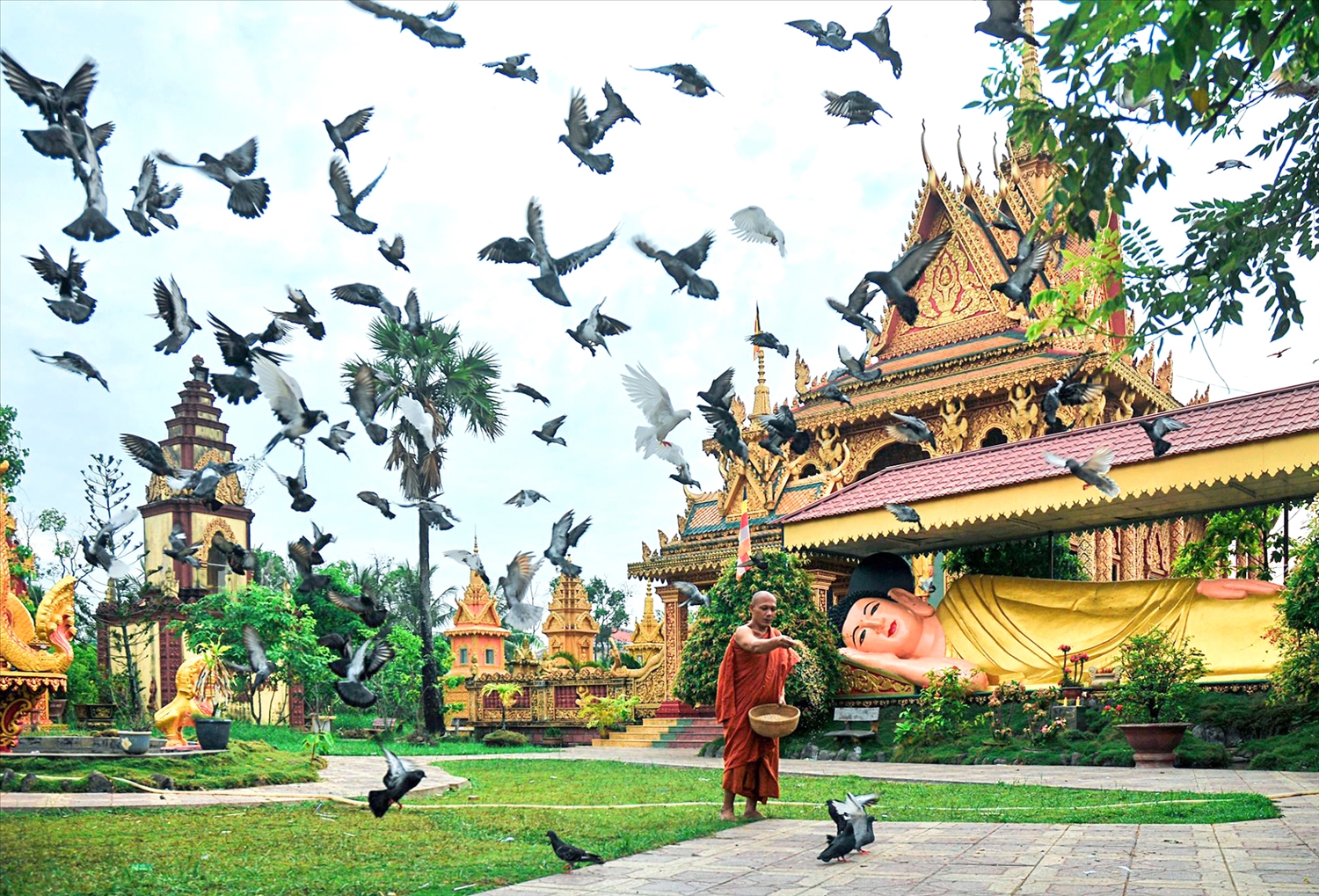 Chùa Monivongsa Bopharam - ngôi chùa đẹp nhất tại TP. Cà Mau (Ảnh minh họa)