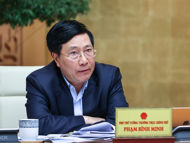 Phó Thủ tướng Phạm Bình Minh phát biểu tại phiên họp - Ảnh: VGP/Nhật Bắc