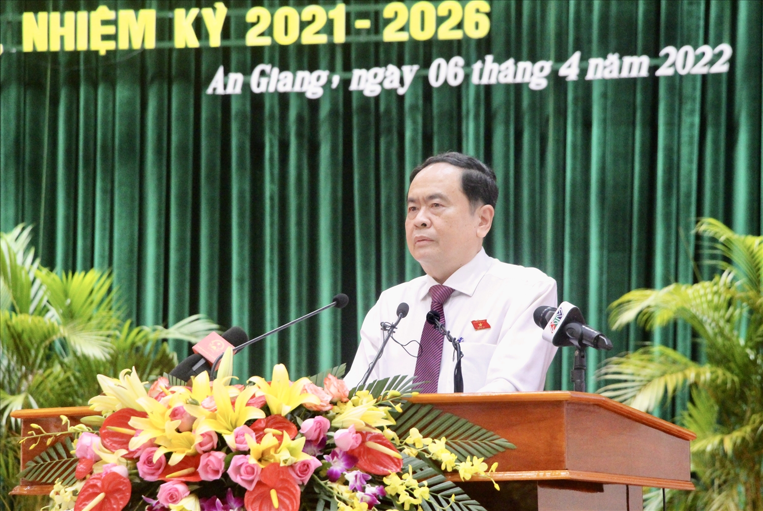 Ủy viên Bộ Chính trị, Phó Chủ tịch Thường trực Quốc hội Trần Thanh Mẫn phát biểu chỉ đạo hội nghị. (Ảnh: Thanh Sang/TTXVN)
