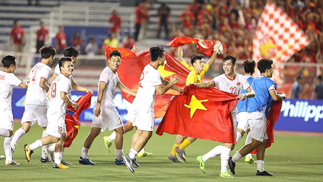 U23 Việt Nam được kỳ vọng sẽ bảo vệ được tấm HCV bóng đá nam tại SEA Games 31 với lợi thế sân nhà. Ảnh: Hoàng Linh
