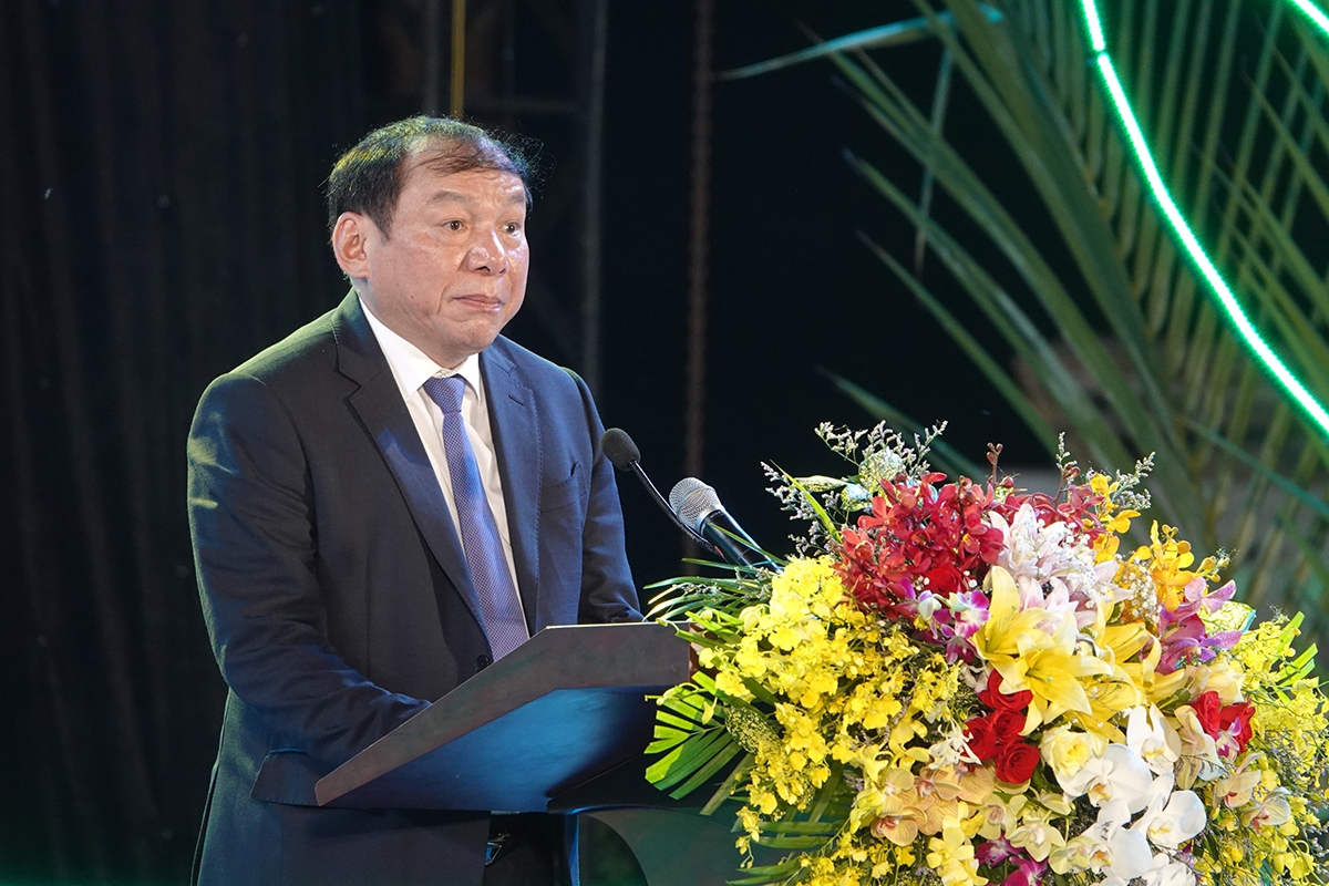 Bộ trưởng Bộ VHTT&DL Nguyễn Văn Hùng phát biểu tại Lễ khai mạc
