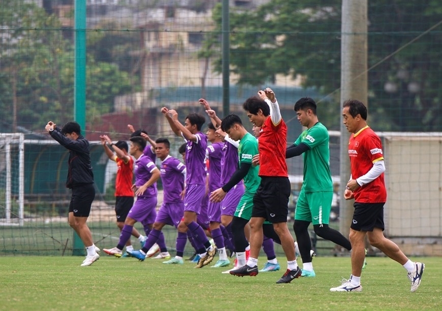 Các cầu thủ U23 Việt Nam tập luyện chuẩn bị cho SEA Game 31 (VFF)