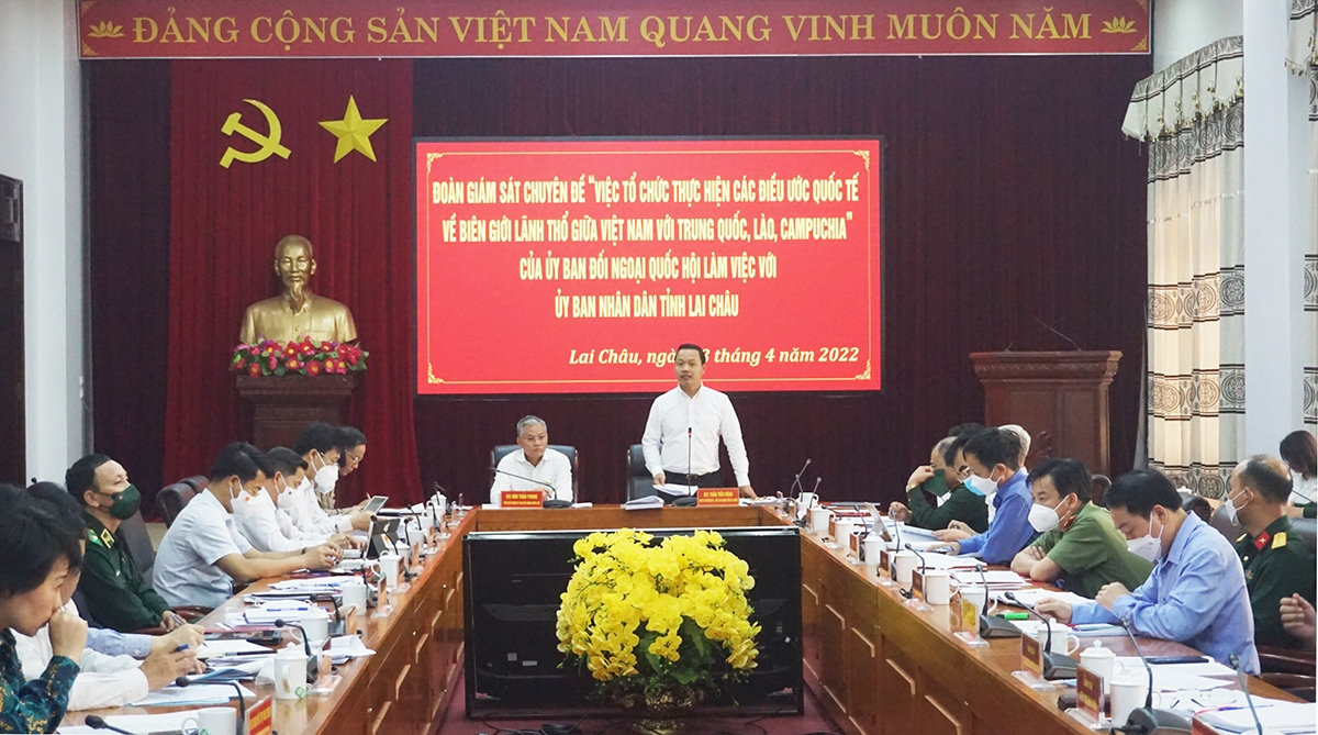 Đoàn công tác Ủy ban Đối ngoại của Quốc hội làm việc với UBND tỉnh Lai Châu