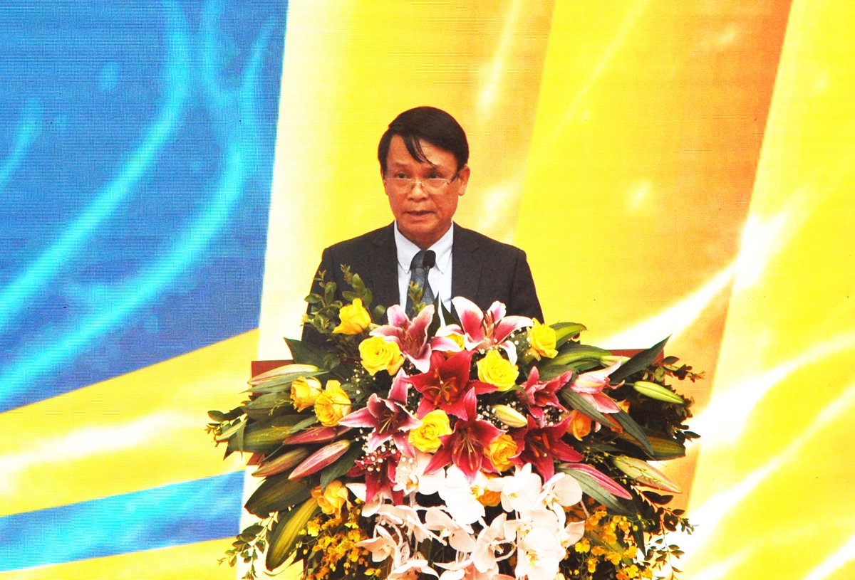 Ông Nguyễn Đức Lợi, Phó Chủ tịch Thường trực Hội Nhà báo Việt Nam, Trưởng Ban Tổ chức Hội Báo toàn quốc 2022 phát biểu tại Lễ Bế mạc