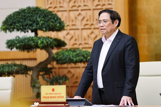 Thủ tướng Phạm Minh Chính đề nghị các đại biểu tập trung phân tích, làm rõ những khó khăn, vướng mắc như đánh giá tính khả thi về tiến độ lập quy hoạch. (Ảnh: VGP/Nhật Bắc)
