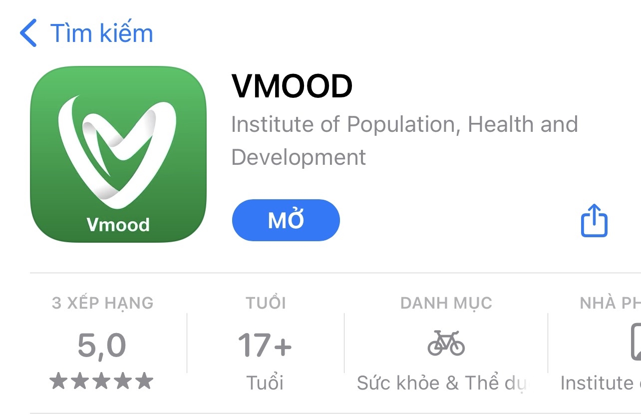 Có thể tải ứng dụng Vmood trên cả App Store và GooglePlay