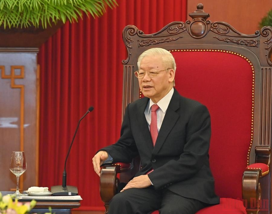  Tổng Bí thư Nguyễn Phú Trọng phát biểu tại buổi tiếp Chủ tịch Hạ viện Cộng hòa Ấn Độ Om Birla