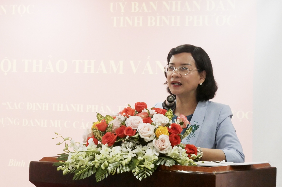 Phó Chủ tịch UBND tỉnh Bình Phước Trần Tuyết Minh phát biểu tại Hội thảo