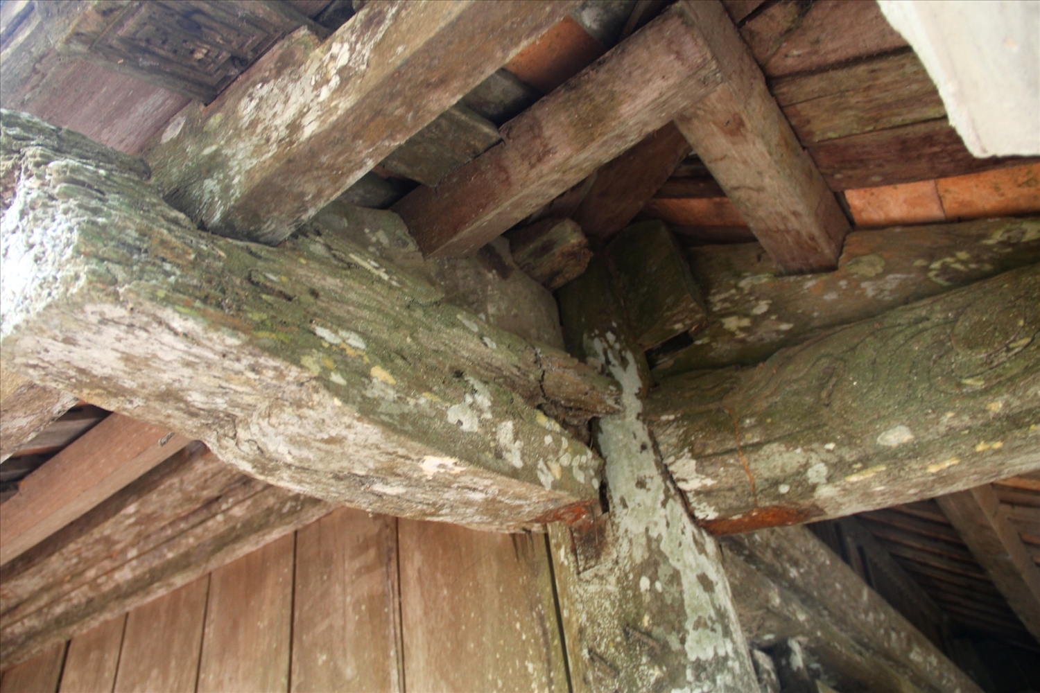 Phần gỗ tại đền Rậm đã bị mục, hư hỏng nặng
