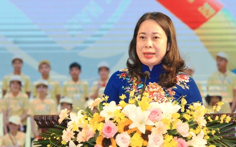 Phó Chủ tịch nước Võ Thị Ánh Xuân phát biểu ý kiến tại buổi lễ