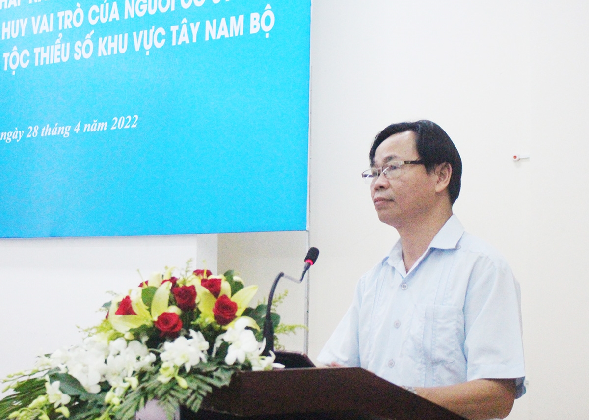 Ông Lưu Xuân Thủy Vụ Trưởng Vụ DTTS phát biểu tại Hội thảo