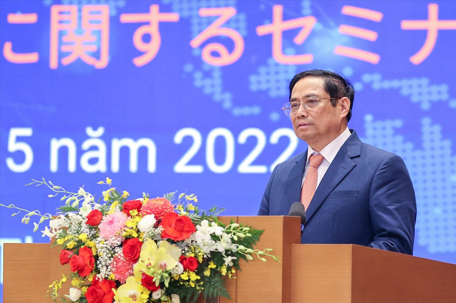 Thủ tướng Phạm Minh Chính: Việt Nam mong muốn tiếp tục nhận được sự phối hợp chặt chẽ, sự ủng hộ, hỗ trợ của Nhật Bản trong quá trình đẩy mạnh đổi mới công nghệ, chuyển đổi số và đa dạng hóa chuỗi cung ứng. Ảnh VGP/Nhật Bắc