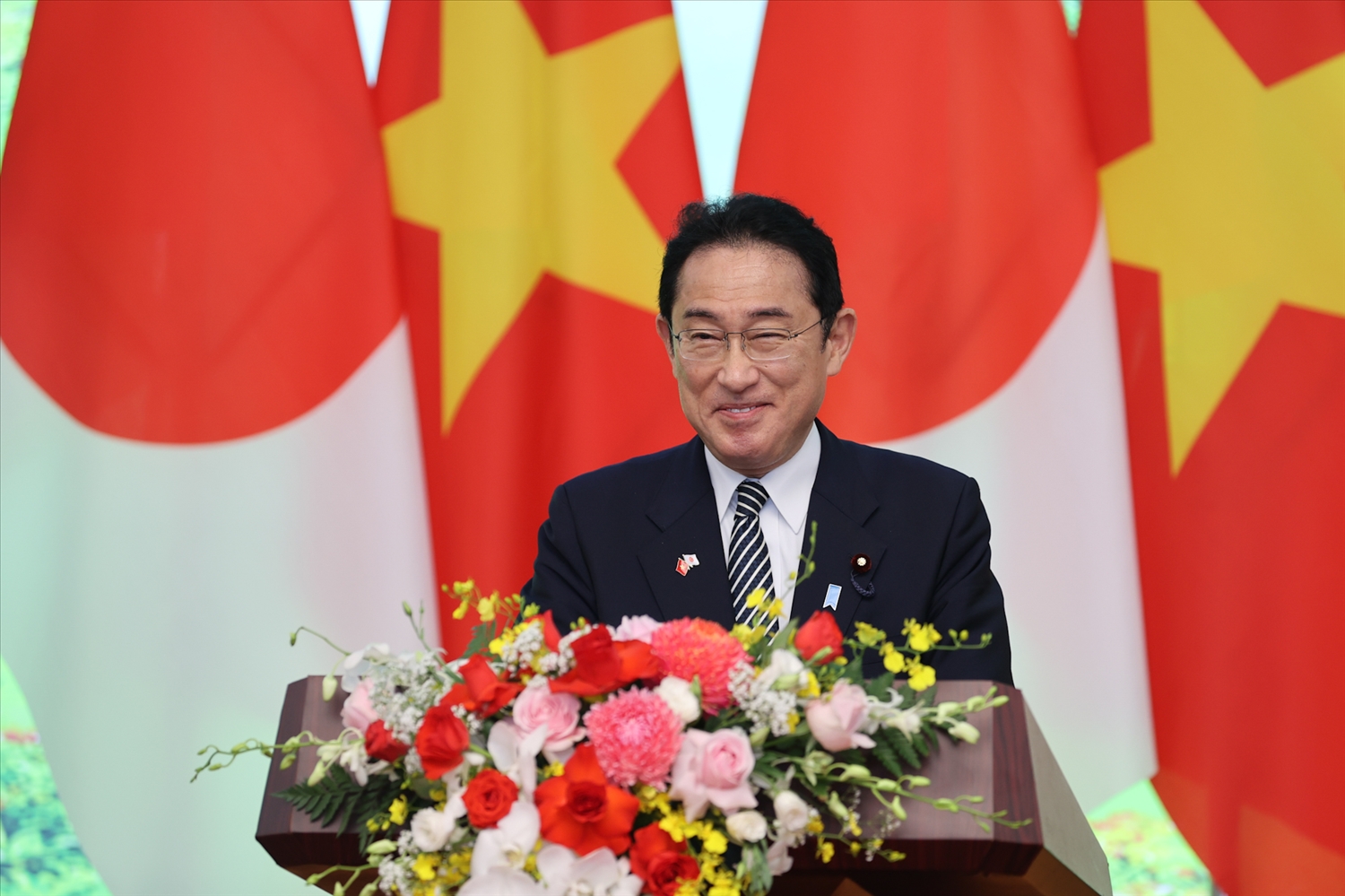Thủ tướng Nhật Bản Kishida Fumio: "Tôi có mối lương duyên với Việt Nam". Ảnh VGP/Nhật Bắc