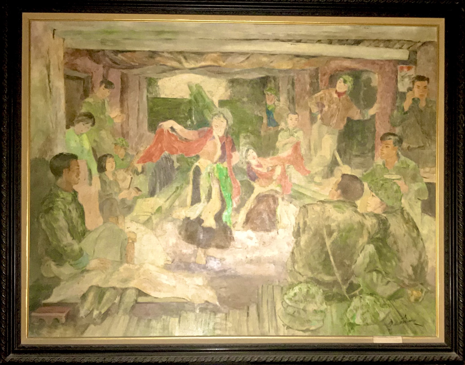 Bức tranh “xuân trong hầm pháo Điện Biên Phủ” tại bảo tàng