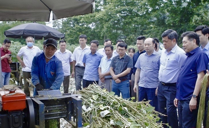 Ông Trần Thanh Nam, Thứ trưởng Bộ NN&PTNT cùng đoàn công tác thăm khu sản xuất giống cây gai xanh của Công ty CP Nông nghiệp An Phước - Viramiet