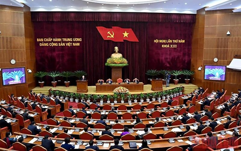 Quang cảnh Hội nghị lần thứ 5 Ban Chấp hành Trung ương Đảng Cộng sản Việt Nam khóa XIII