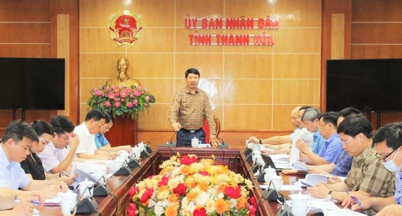 Phó Chủ tịch UBND tỉnh Thanh Hóa Lê Đức Giang phát biểu tại Hội nghị
