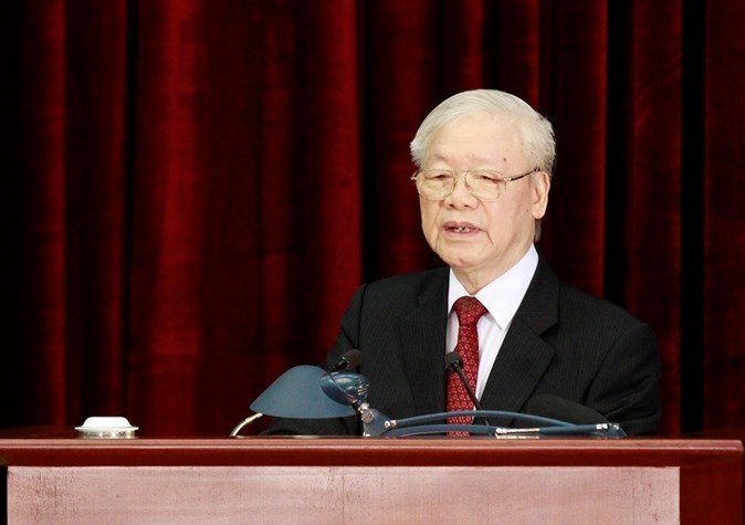 Tổng Bí thư Nguyễn Phú Trọng phát biểu bế mạc Hội nghị lần thứ năm Ban Chấp hành Trung ương Đảng khoá XIII