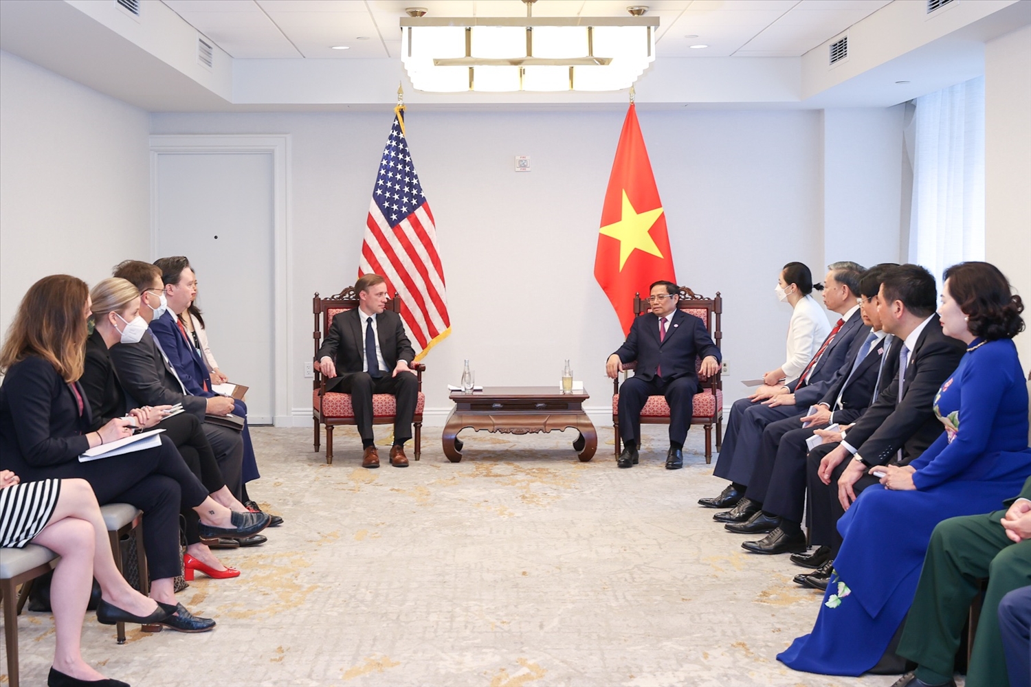 Cố vấn Sullivan nhấn mạnh Hoa Kỳ coi trọng quan hệ với Việt Nam, đánh giá cao khả năng giải quyết các thách thức của Việt Nam - Ảnh: VGP/Nhật Bắc