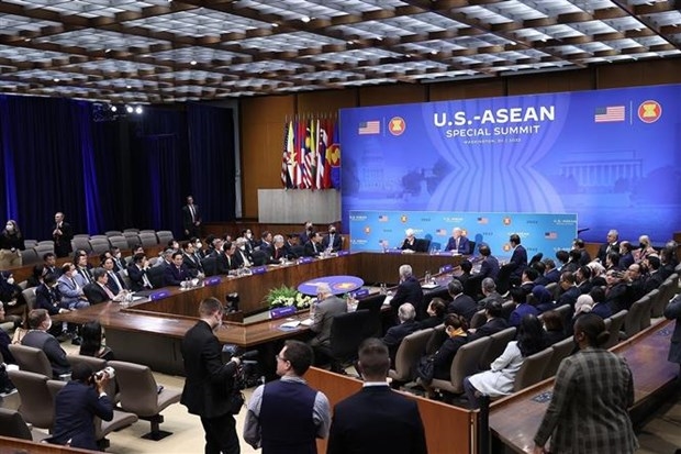 Quang cảnh Hội nghị cấp cao đặc biệt ASEAN-Hoa Kỳ, chiều 13/5/2022 (giờ địa phương), tại Washington D.C. (Ảnh: Dương Giang-TTXVN)