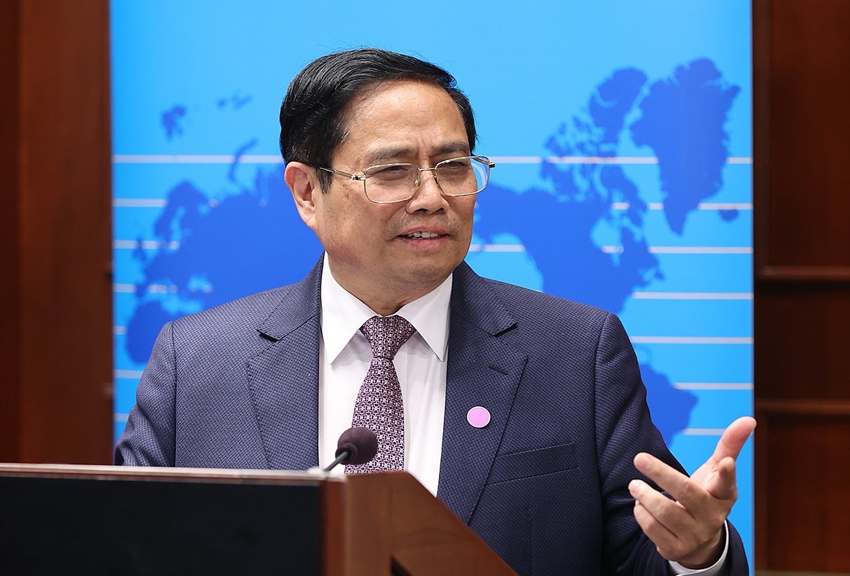 Thủ tướng Phạm Minh Chính: Việc tôi có mặt ở đây cũng thể hiện tư tưởng độc lập, tự chủ cho hai dân tộc; thể hiện tầm nhìn, mối quan hệ giữa hai nước chúng ta - Ảnh: VGP