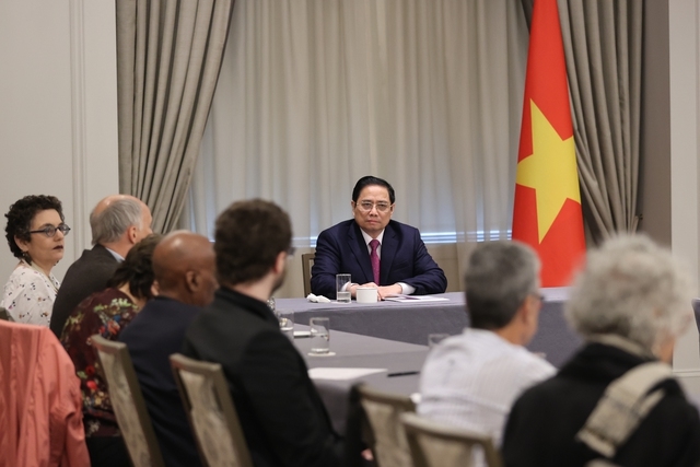 Thủ tướng Phạm Minh Chính mong muốn những người bạn của Việt Nam tiếp tục phát huy những việc đã làm được, đóng góp vào quan hệ tốt đẹp Việt Nam – Hoa Kỳ - ẢNh: VGP/Nhật Bắc