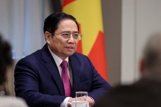 Thủ tướng Phạm Minh Chính chia sẻ về định hướng phát triển của Việt Nam - Ảnh: VGP/Nhật Bắc