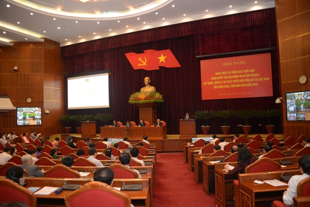 Ban Bí thư Trung ương Đảng tổ chức Hội nghị quán triệt và triển khai thực hiện Nghị quyết số 06-NQ/TW ngày 24/1/2022 của Bộ Chính trị về quy hoạch, xây dựng, quản lý và phát triển bền vững đô thị Việt Nam đến năm 2030, tầm nhìn đến năm 2045 - Ảnh: VGP/Nguyễn Hoàng