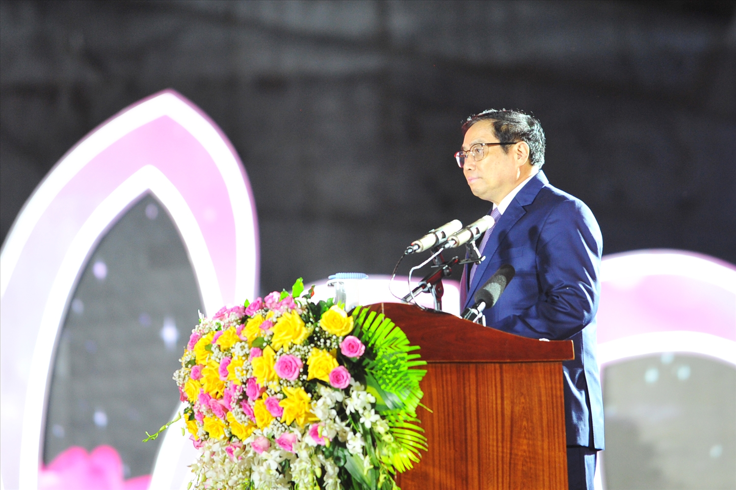Ủy viên Bộ Chính trị, Thủ tướng Chính phủ Phạm Minh Chính phát biểu tại buổi Lễ