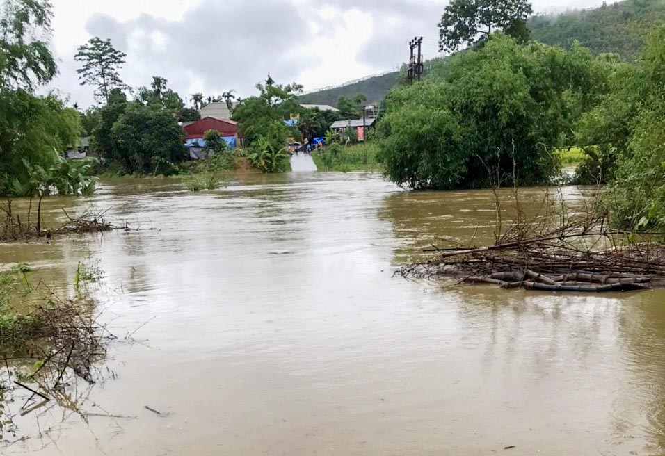Mưa lớn đã gây nên lũ lụt trên diện rộng tại xã Đồng Quý, Sơn Dương (Tuyên Quang)