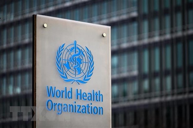 Biểu tượng của Tổ chức Y tế Thế giới tại Geneva, Thụy Sĩ. (Ảnh: AFP/TTXVN)