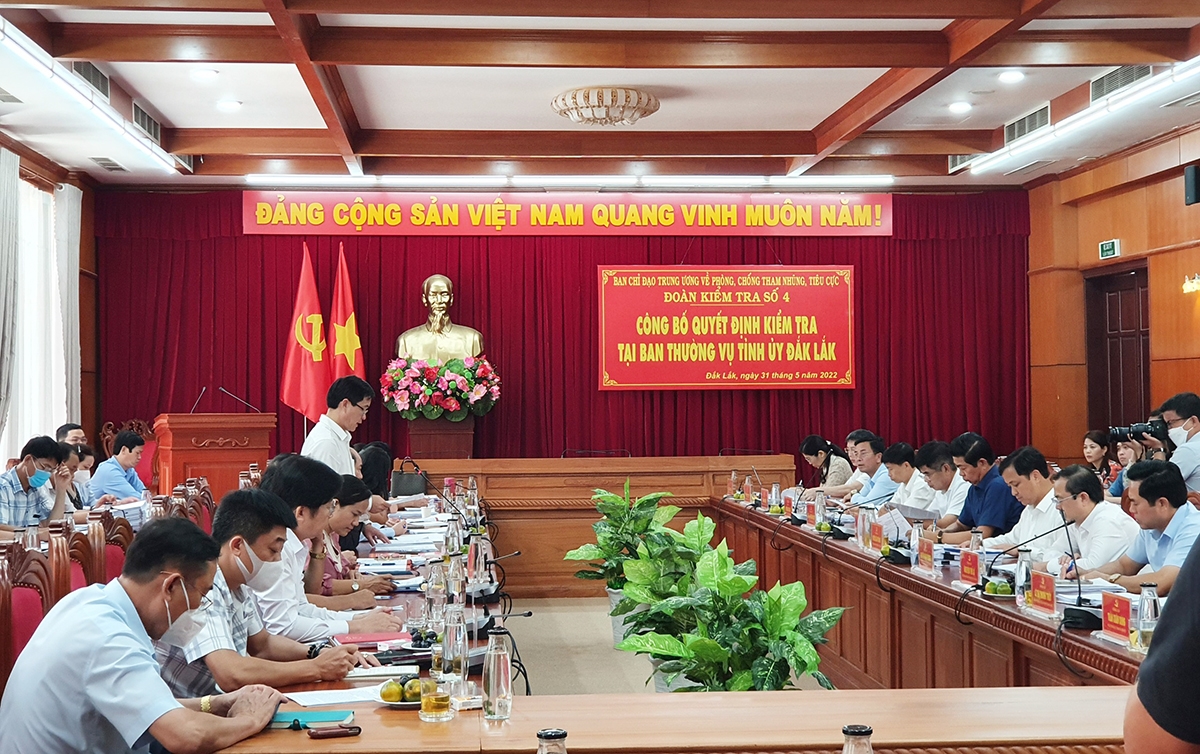 Đoàn kiểm tra của Ban Chỉ đạo Trung ương làm việc tỉnh Tỉnh ủy Đắk Lắk
